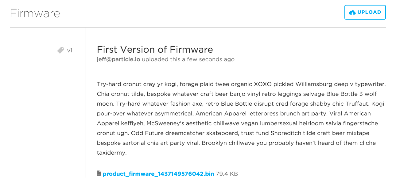 Product firmware version